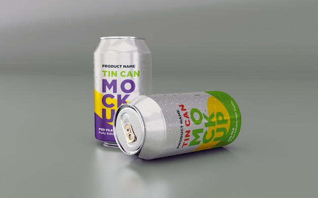 Aluminium soda kann getränk psd mockup trinken