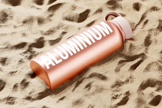 Aluminium-wasserflasche mockup