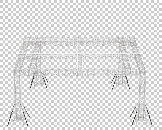 Aluminiumrahmenstruktur isoliert auf transparentem Hintergrund 3D-Rendering-Illustration