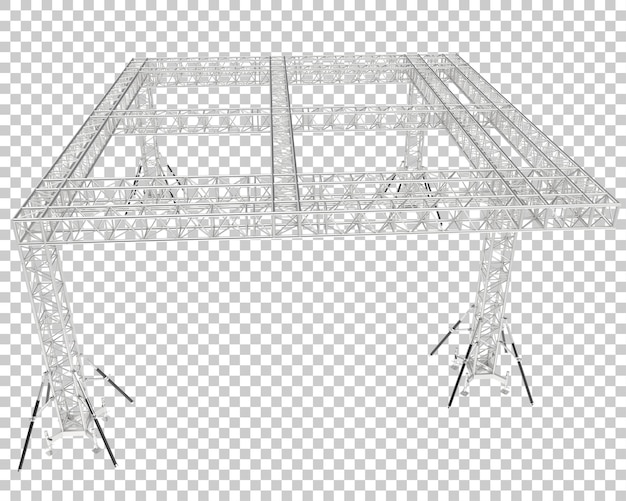 aluminum frame structure isolated on transparent background 3d rendering illustration