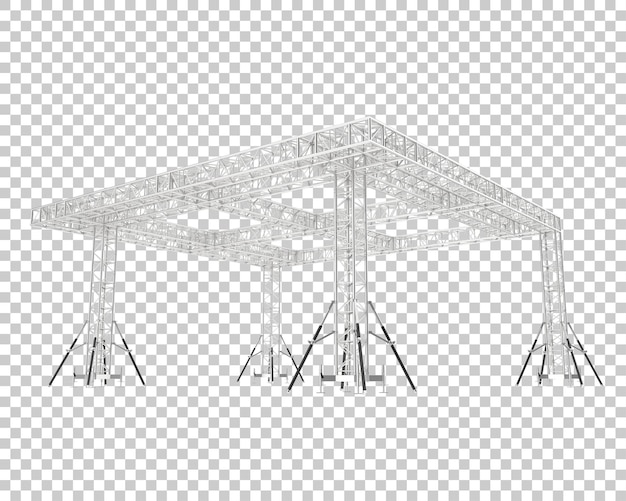 aluminum frame structure isolated on transparent background 3d rendering illustration
