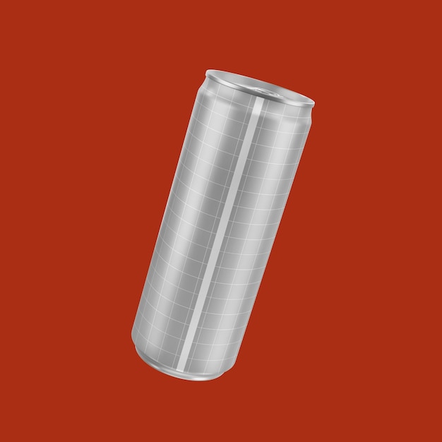 Aluminum Soda Can on Red Background