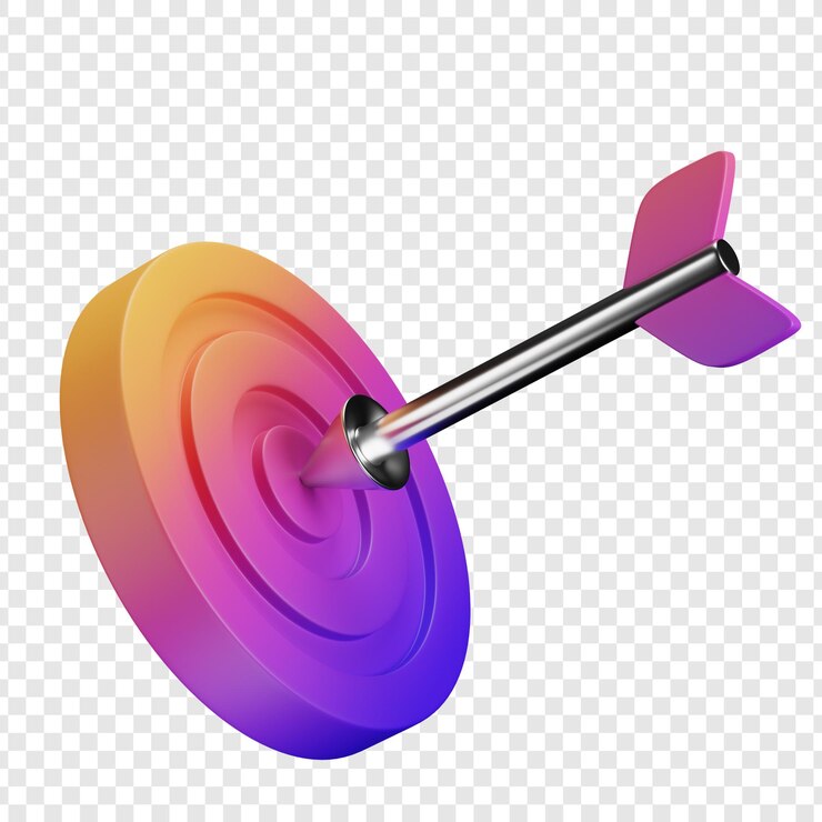 PSD alvo renderizado em 3d com dart