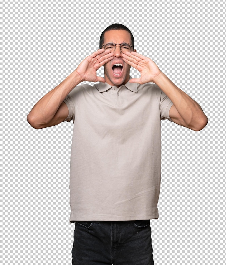 PSD amable joven guiñando un ojo