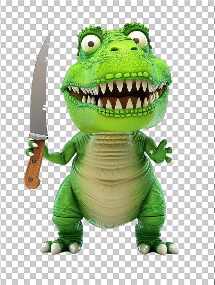PSD el amable trex verde con el cuchillo
