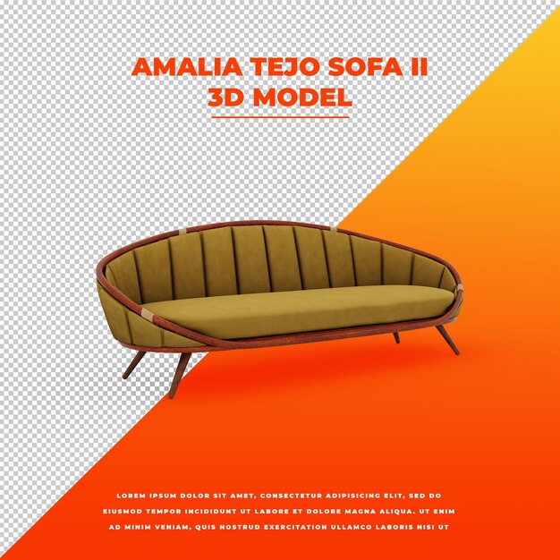 AMALIA TEJO gelbes Sofa 3D isoliertes Modell