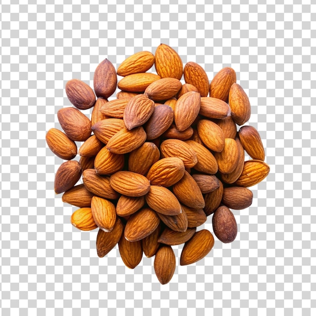 PSD amandes biologiques isolées sur un fond transparent