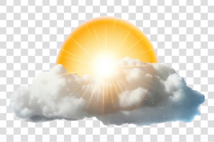 PSD el amanecer detrás de una nube esponjosa