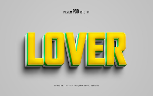 Amant effet de texte psd premium modifiable