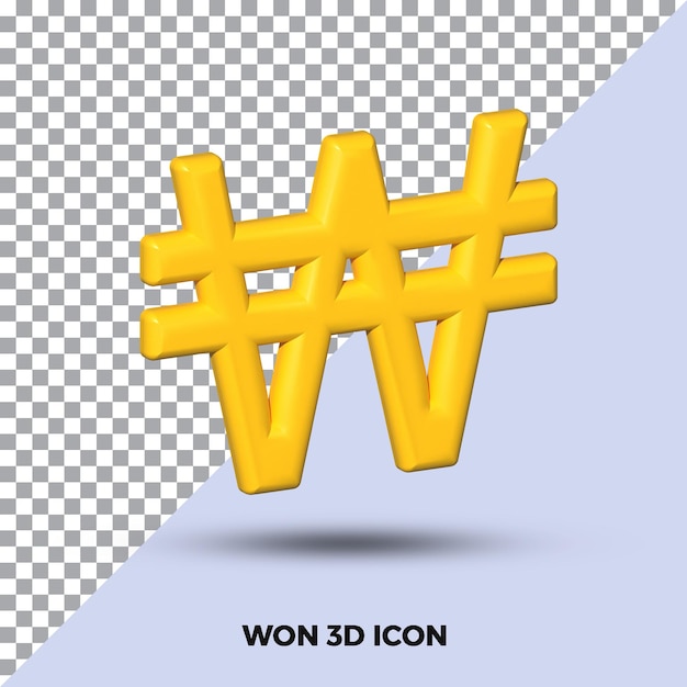 Amarelo ganhou ícone 3d psd