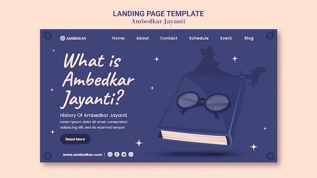 PSD ambedkar jayanti landingpage vorlage