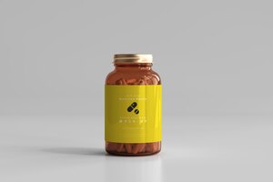 Amber medicine bottle mockup