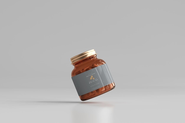 Amber medicine bottle mockup