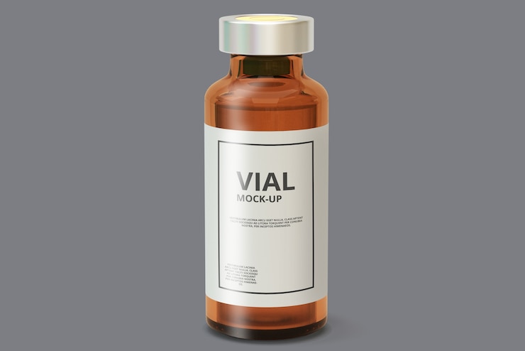 PSD amber medicine vial mockup