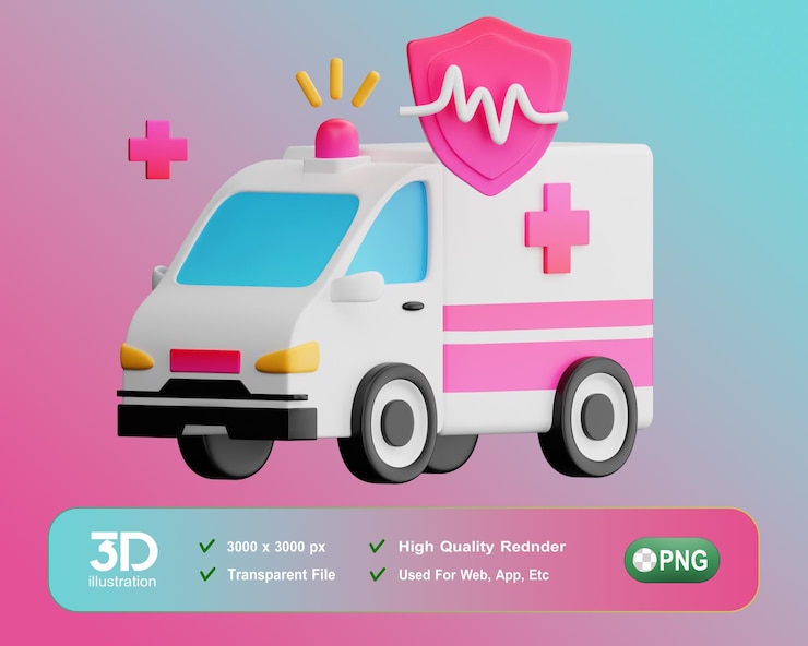 PSD ambulancia 3d médica y sanitaria modelo 3d
