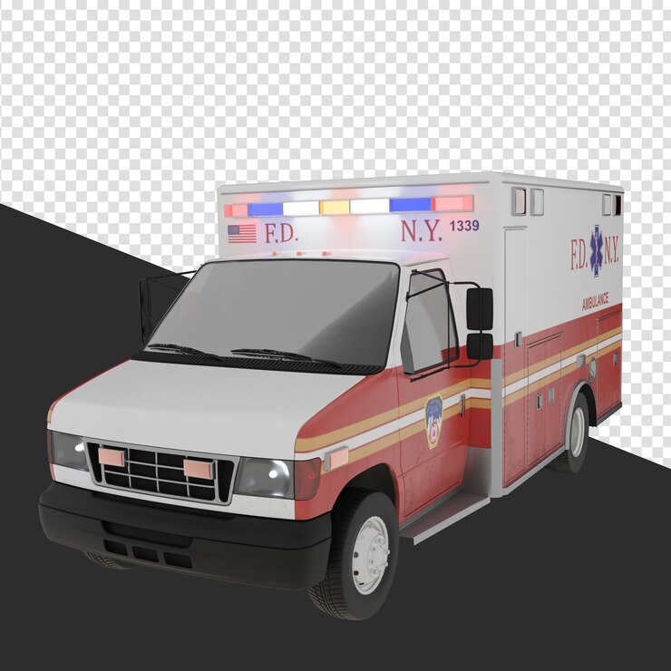 PSD ambulancia 3d render