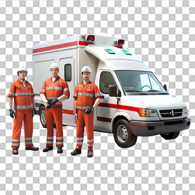 PSD ambulância de emergência médica isolada em fundo transparente