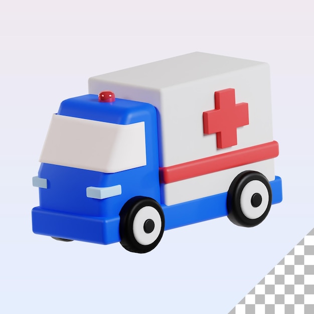 PSD ambulancia transporte hospital icono 3d