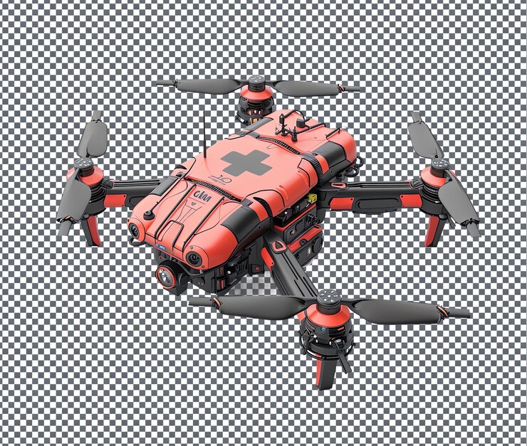 PSD ambulanza sin avión de ayuda aislada en un fondo transparente