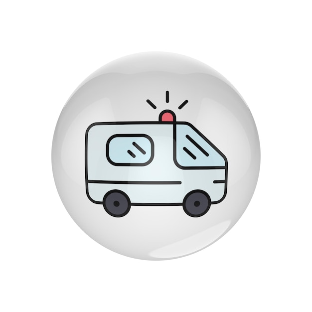 Ambulanza en una esfera de vidrio
