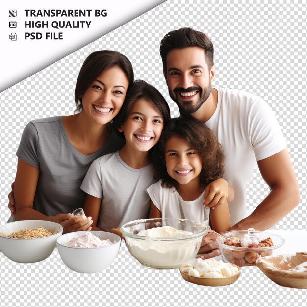 PSD american family baking ultra-realistischer stil weißer hintergrund