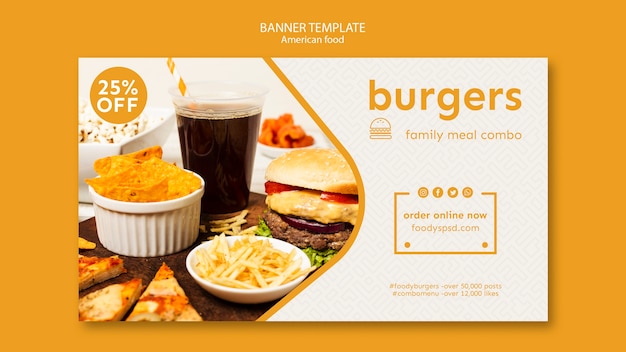 PSD american food banner vorlage