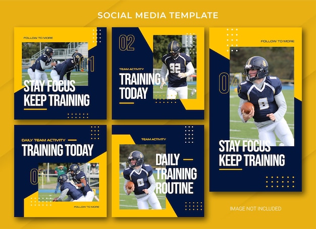 PSD american football social media post-bundle-vorlage