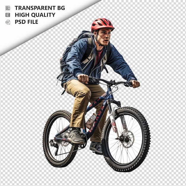 PSD american person biking ultra realista estilo traseiro branco