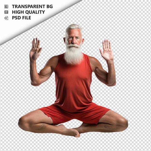 PSD american person yoga ultra-realistischer stil mit weißem hintergrund