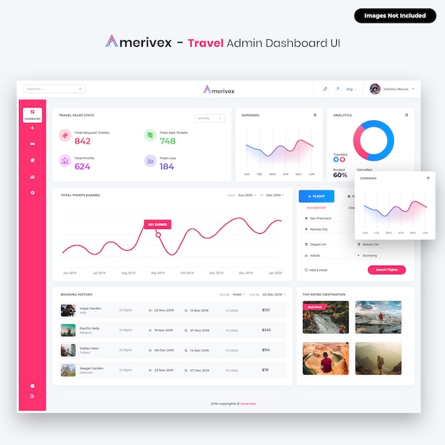 PSD amerivex-travel admin dashboard-ui-kit