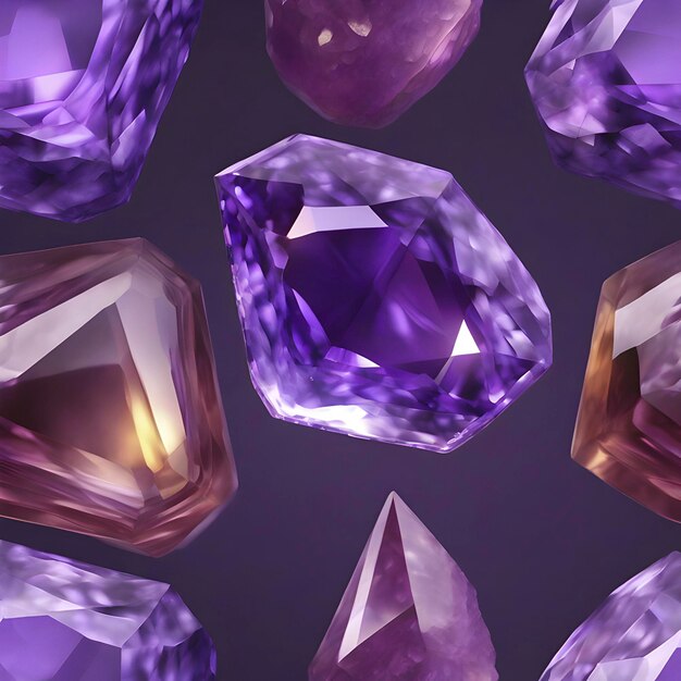 PSD amethyst colorful gemstone