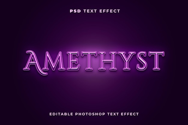 Amethyst-Texteffektvorlage mit lila Farbe