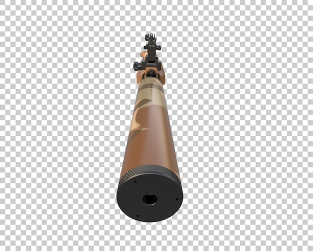 La ametralladora aislada en el fondo de la ilustración de renderización 3D