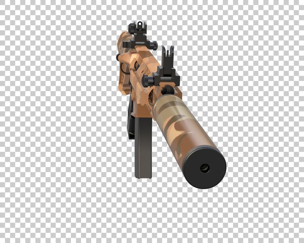 La ametralladora aislada en el fondo de la ilustración de renderización 3D