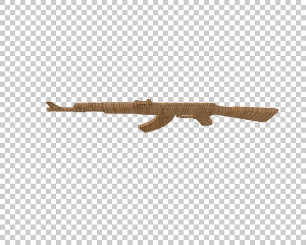 La ametralladora aislada en el fondo de la ilustración de renderización 3D