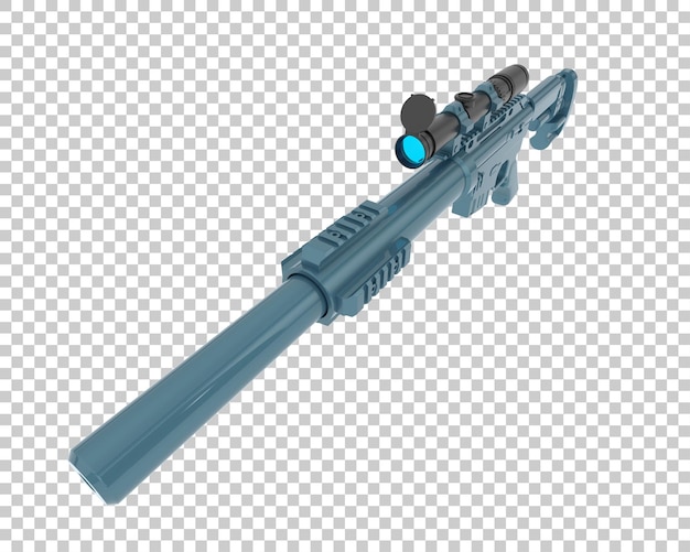 Ametralladora aislada sobre fondo transparente Ilustración de renderizado 3d