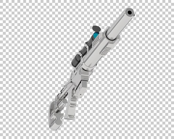 PSD ametralladora aislada sobre fondo transparente ilustración de renderizado 3d