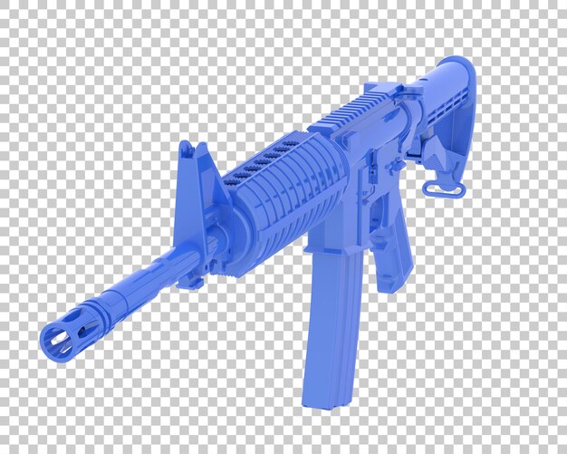 Ametralladora en la ilustración de renderizado 3d de fondo transparente