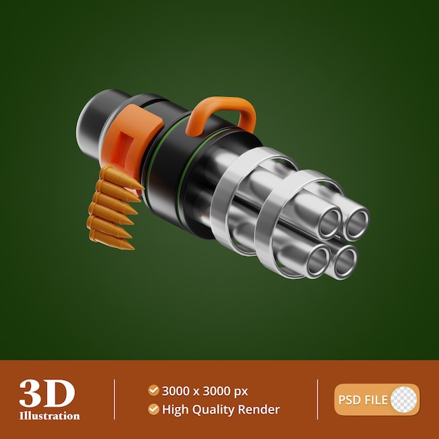 ametralladoras militares ilustración 3d