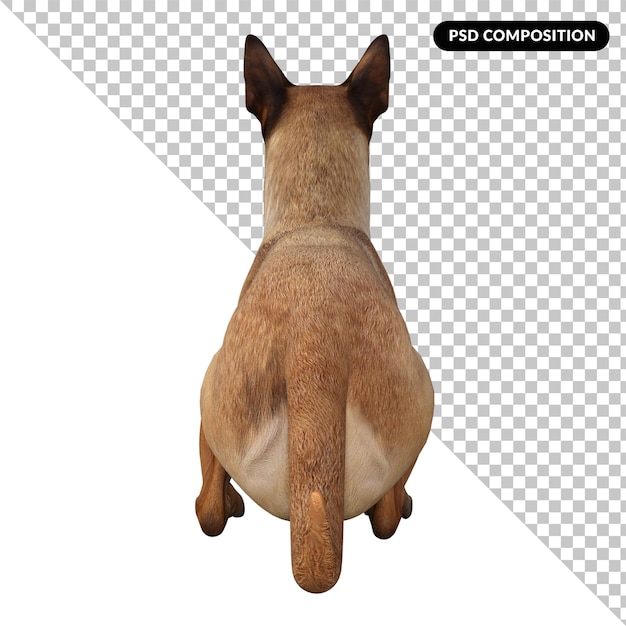 Ami du chien isolé 3D