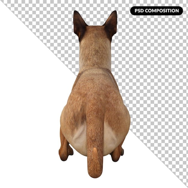 PSD ami du chien isolé 3d