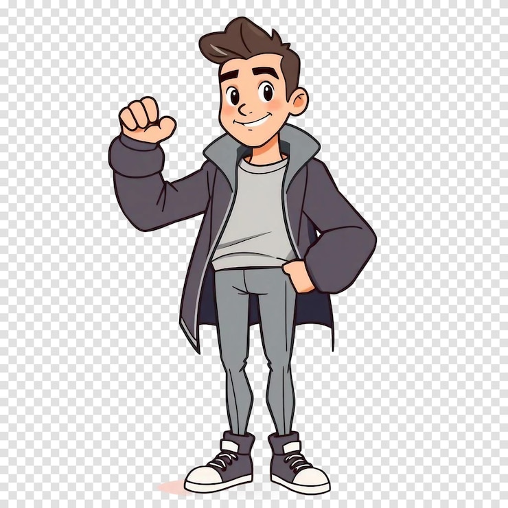 PSD amigable muchacho de dibujos animados