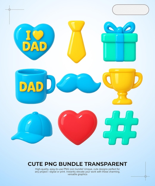 Amigable paquete de iconos para el Día del Padre