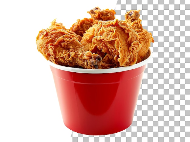 Amigo isolado de fast food de frango em balde