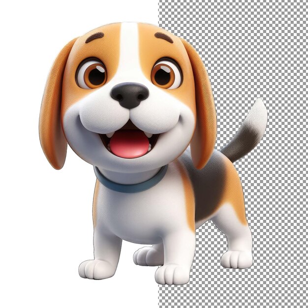 PSD amigo de mascotas 3d fluffy y cute dog