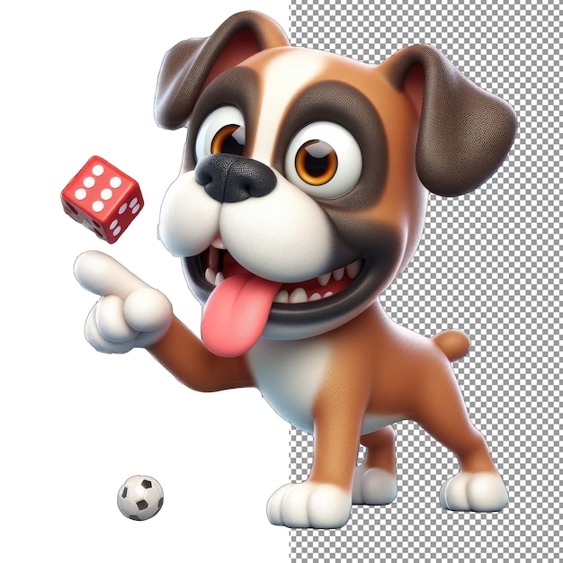 PSD amigo de mascotas 3d fluffy y cute dog