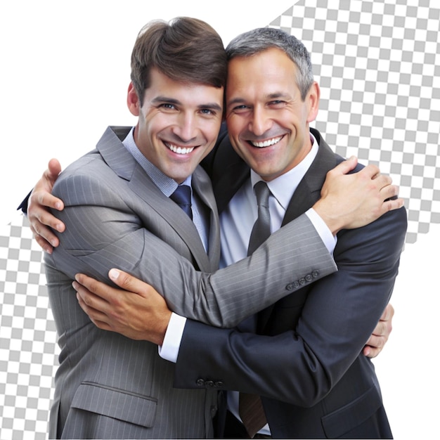 Amigos felices abrazándose el uno al otro