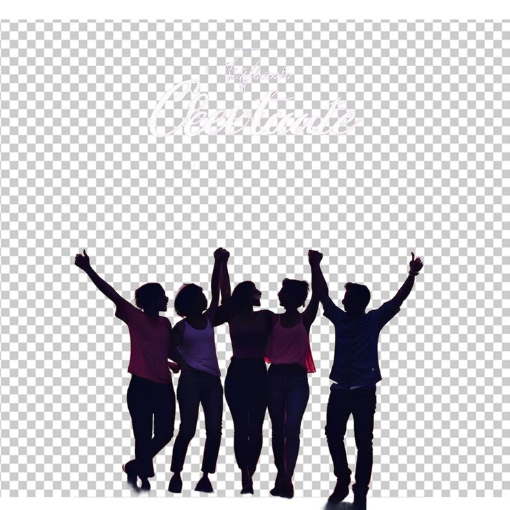 PSD amistad feliz día internacional de la amistad tarjeta de felicitación vista trasera del grupo de amigos diseño de ilustración vectorial abstracto