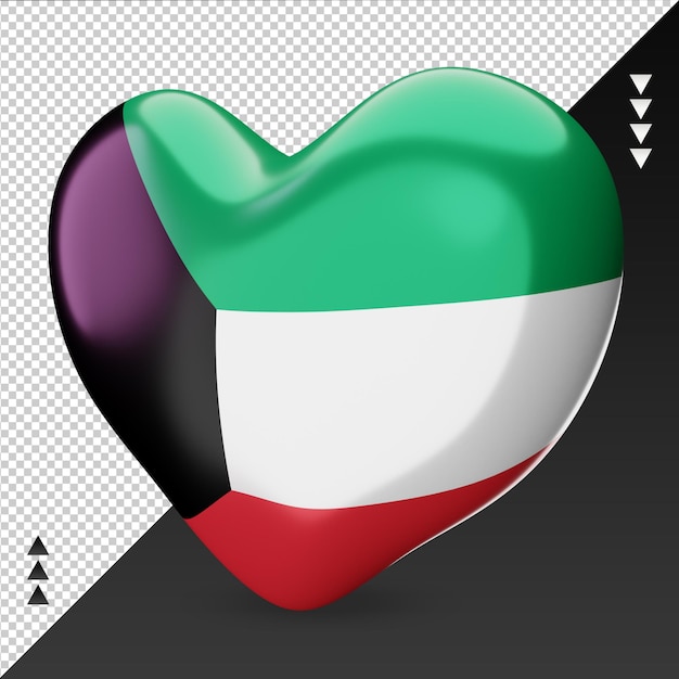 Amo a lareira da bandeira de nauru, renderização em 3d, vista direita