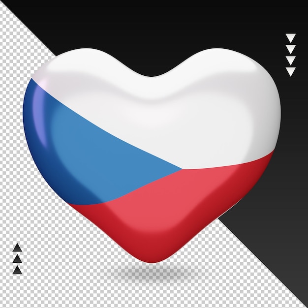 PSD amo a república tcheca com a lareira, renderização em 3d, vista frontal